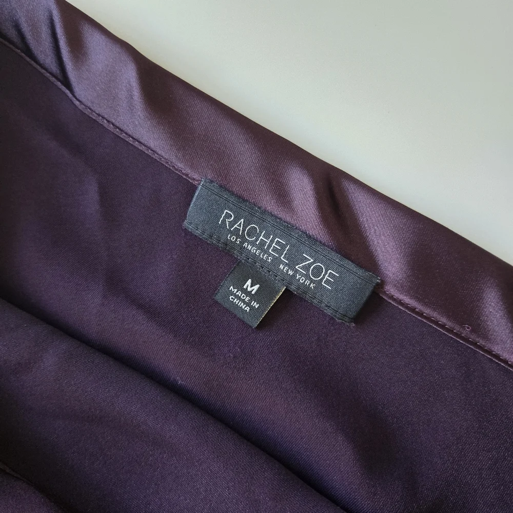 RACHEL ZOE Silky Satin A-Line Midi Skirt